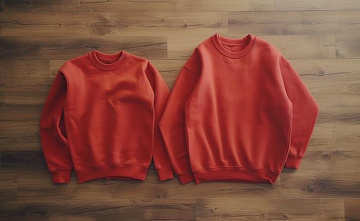 deux sweatshirts de différentes taille