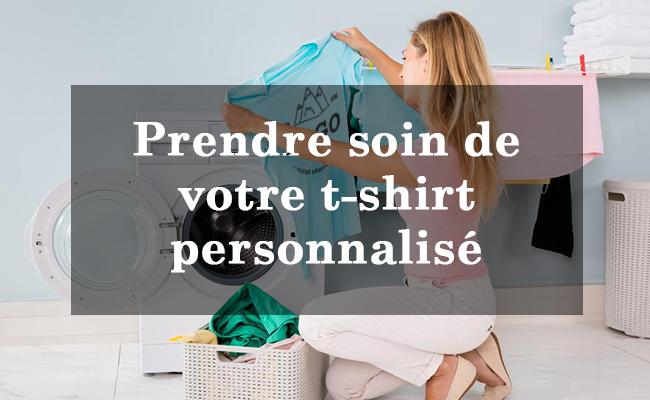 image illustrant une femme lavant un tshirt personnalisé