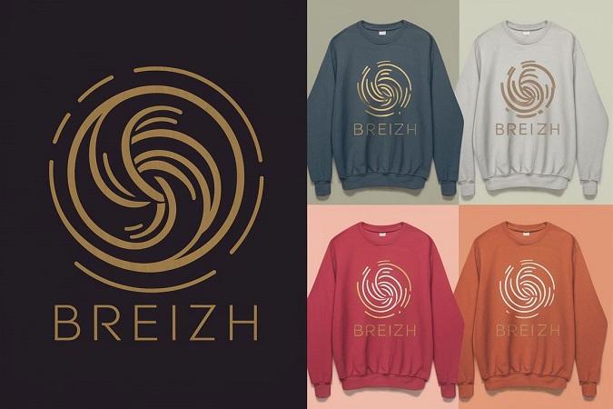 sweatshirt personnalisé avec un logo triskel pour la Bretagne