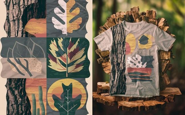 t-shirt enfant au design inspiré par la nature