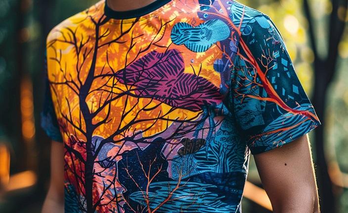 t-shirt au design inspiré par la nature