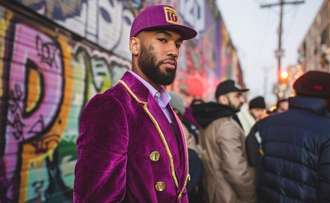 rappeur portant une casquette dans la rue