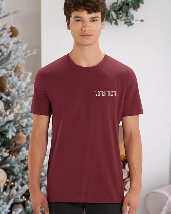 T-shirt Creator Brodé, vu de loin, couleur Burgundy 
