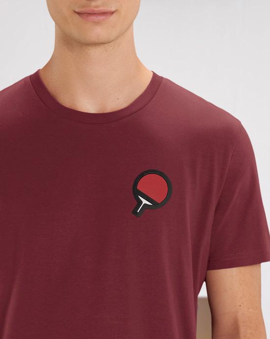 T-shirt Creator Brodé, vu de près, couleur Burgundy 