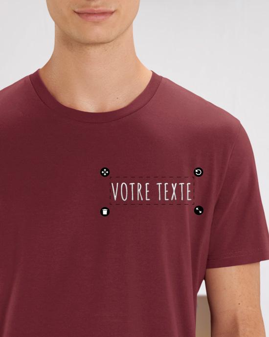 T-shirt Creator Brodé, vu de près, couleur Burgundy 