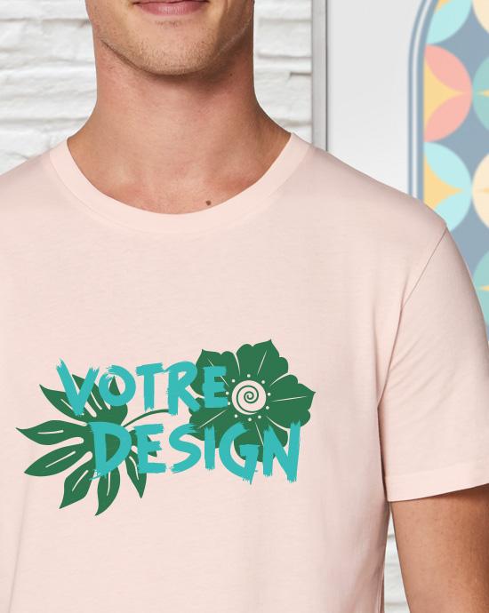 T-shirt Creator imprimé, vu de près, couleur Candy-Pink 