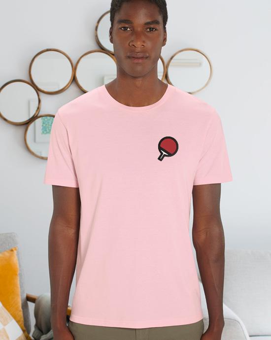 T-shirt Creator Brodé, vu de loin, couleur Cotton-Pink 