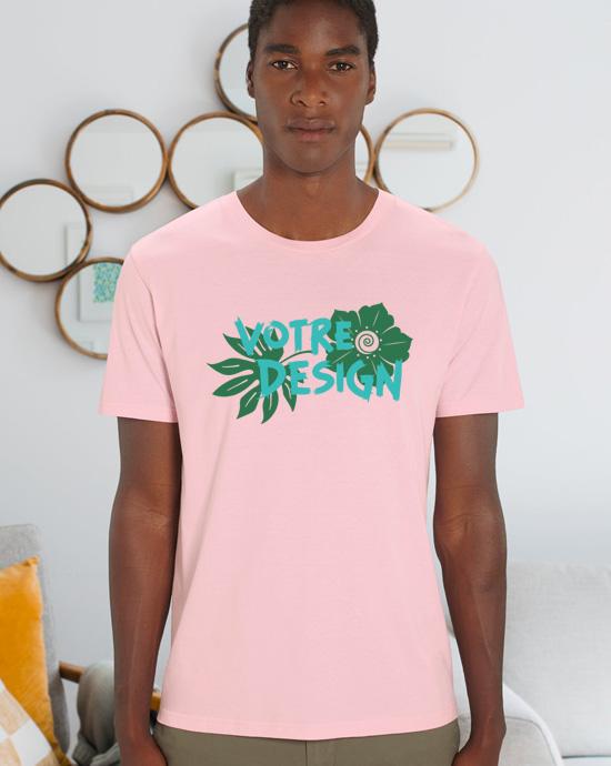 T-shirt Creator imprimé, vu de loin, couleur Cotton-Pink 