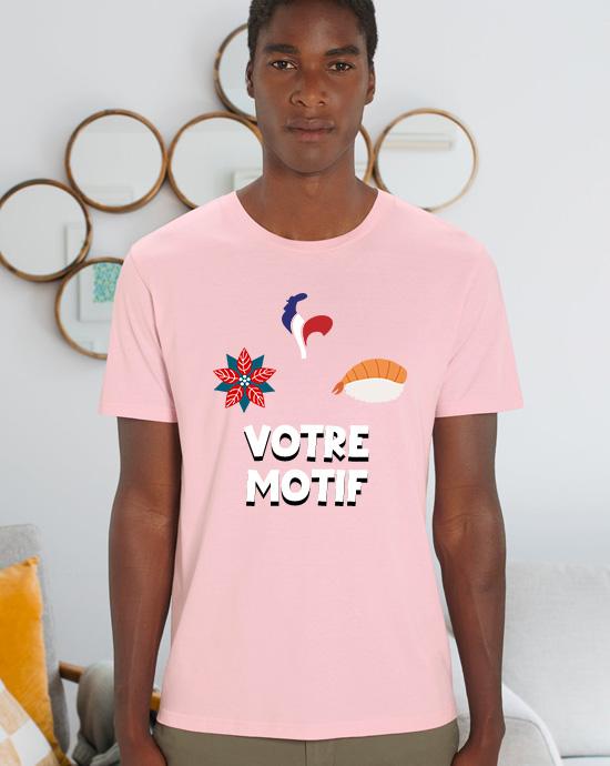 T-shirt Creator imprimé, vu de loin, couleur Cotton-Pink 