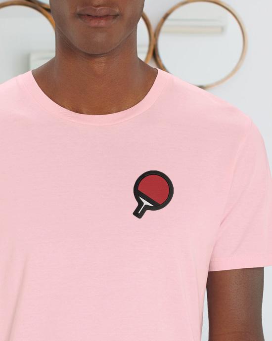 T-shirt Creator Brodé, vu de près, couleur Cotton-Pink 