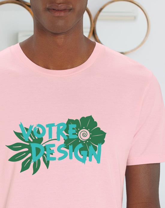 T-shirt Creator imprimé, vu de près, couleur Cotton-Pink 