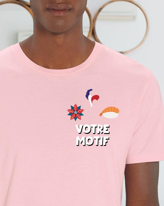 T-shirt Creator imprimé, vu de près, couleur Cotton-Pink 