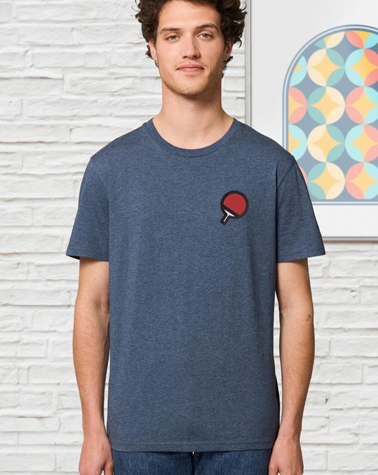 T-shirt Creator Brodé, vu de loin, couleur Dark-Heather-Blue 