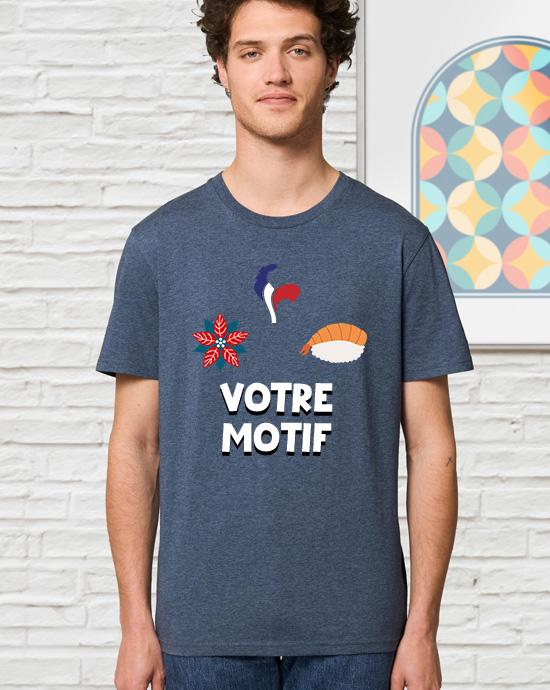 T-shirt Creator imprimé, vu de loin, couleur Dark-Heather-Blue 