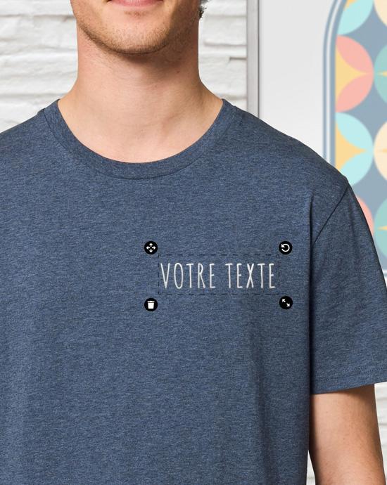 T-shirt Creator Brodé, vu de près, couleur Dark-Heather-Blue 