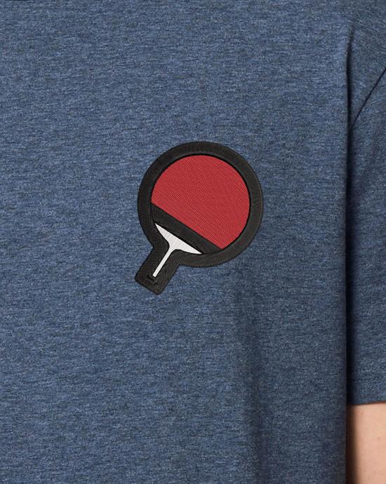 T-shirt Creator Brodé, en vue zoomée, couleur Dark-Heather-Blue 