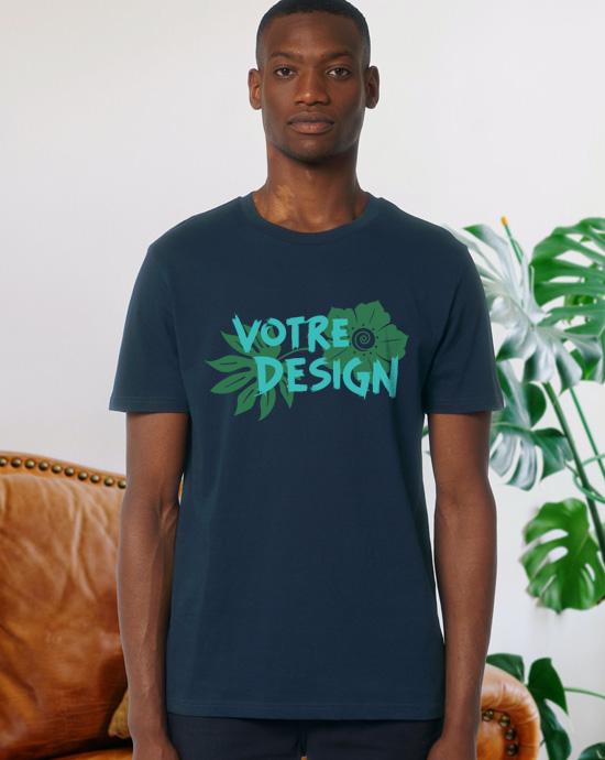 T-shirt Creator imprimé, vu de loin, couleur French-Navy 