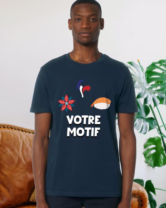T-shirt Creator imprimé, vu de loin, couleur French-Navy 