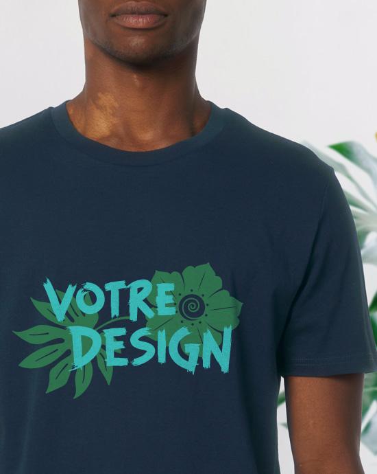 T-shirt Creator imprimé, vu de près, couleur French-Navy 