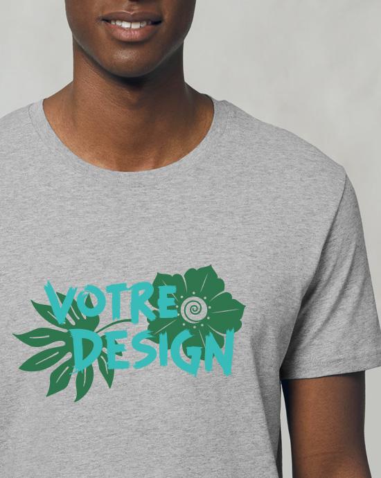 T-shirt Creator imprimé, vu de près, couleur Heather-Grey 