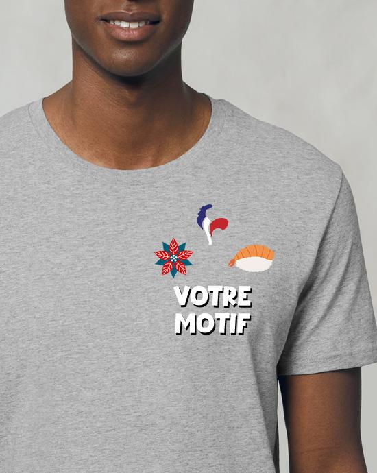 T-shirt Creator imprimé, vu de près, couleur Heather-Grey 