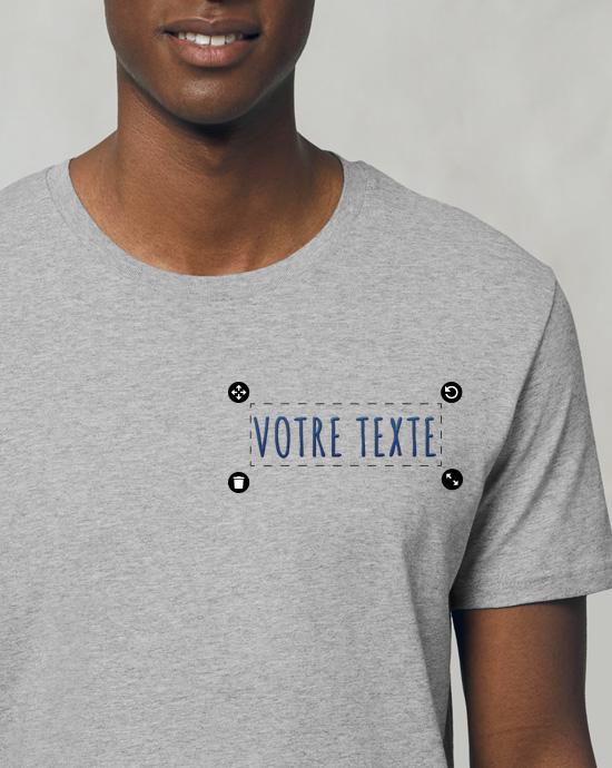 T-shirt Creator Brodé, vu de près, couleur Heather-Grey 