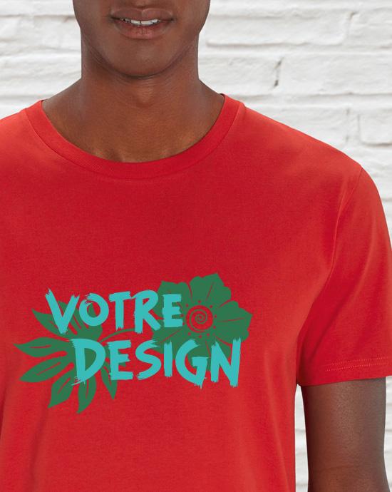 T-shirt Creator imprimé, vu de près, couleur Red 