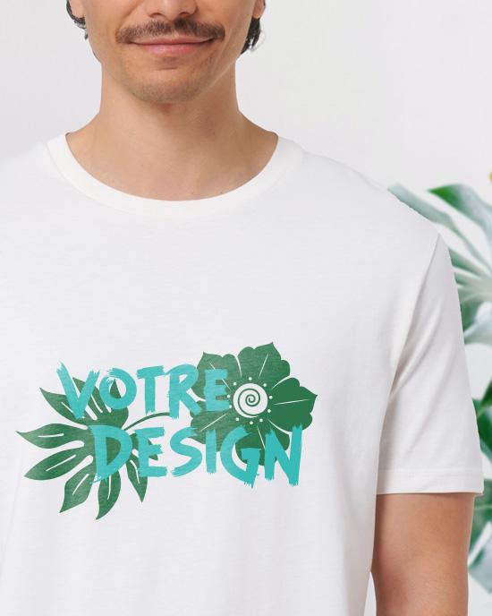 T-shirt Creator imprimé, vu de près, couleur White 