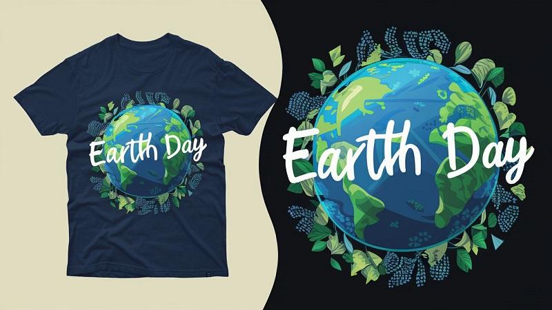 exemple de t-shirt d'évenement à faire de manière annuel: t-shirt earth-day