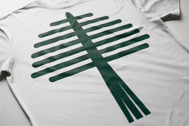 t-shirt stylisé et durable avec motif arbre