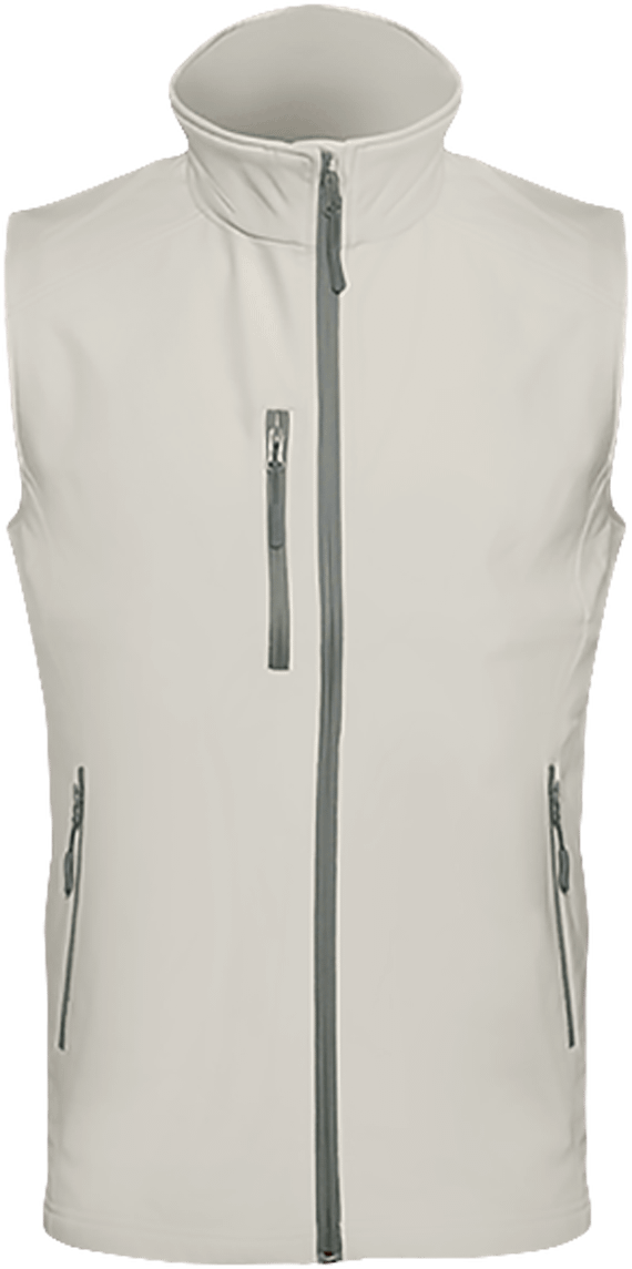 Customizable Men's Sleeveless Softshell Jacket White