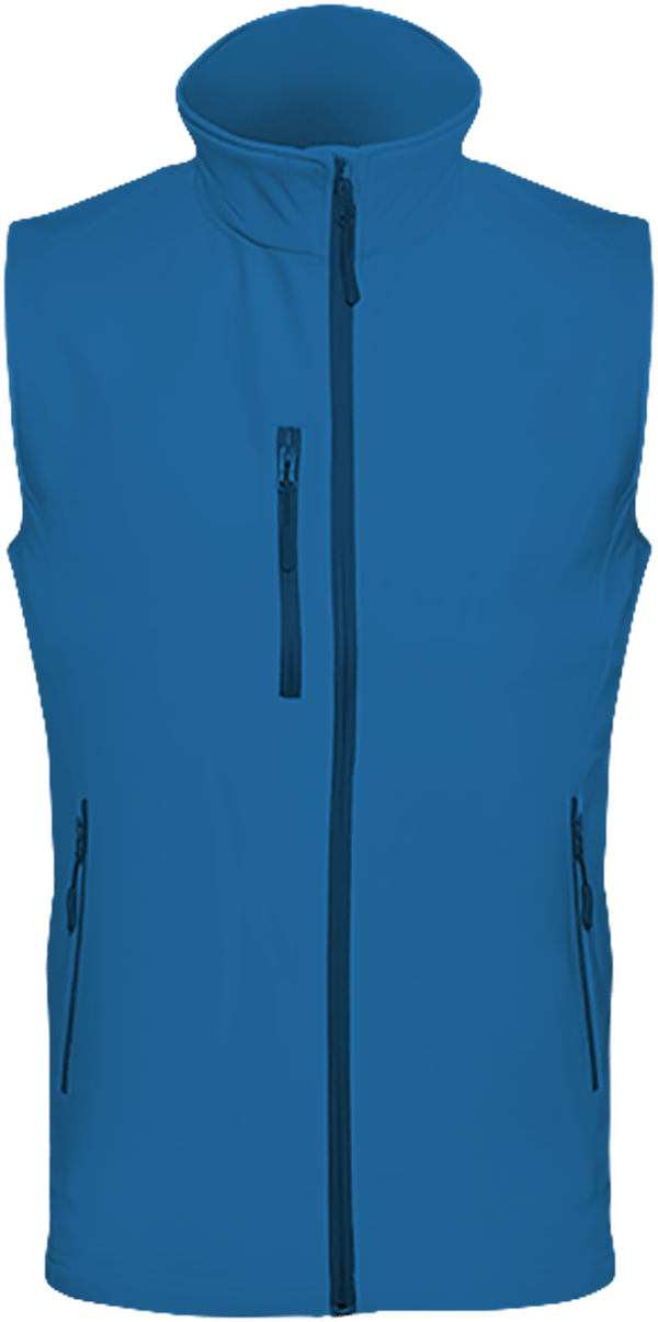 Customizable Men's Sleeveless Softshell Jacket Aqua Blue