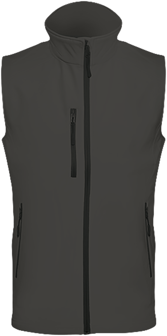 Customizable Men's Sleeveless Softshell Jacket Titanium