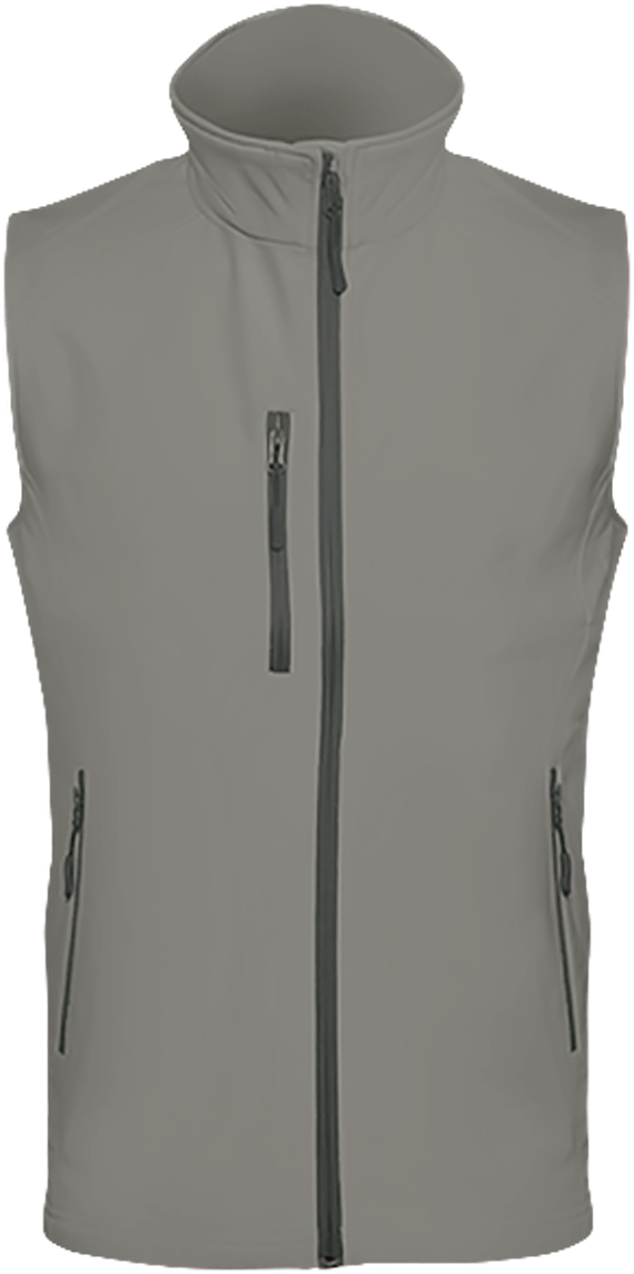 Customizable Men's Sleeveless Softshell Jacket Marl Grey