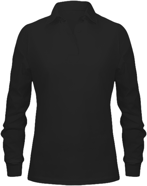 Women's Long Sleeve Rugby Polo Black