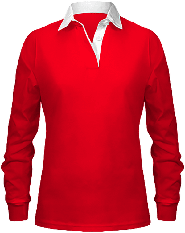 Polo Rugby Femme Manches Longues Red