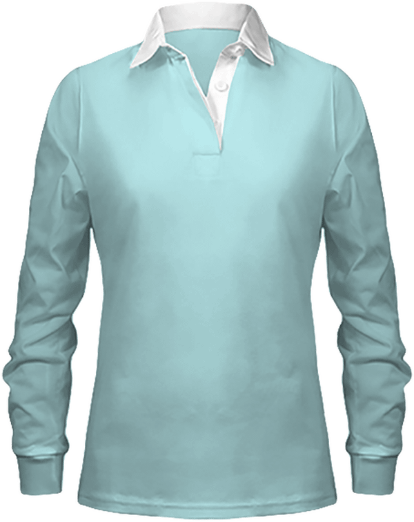 Langarm-Rugby-Polo Frau Sky Blue