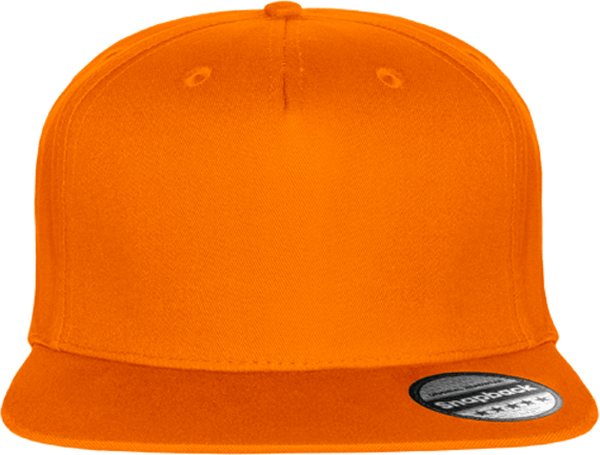 09d05 casquette snapback rapper 5 panneaux plexus Orange