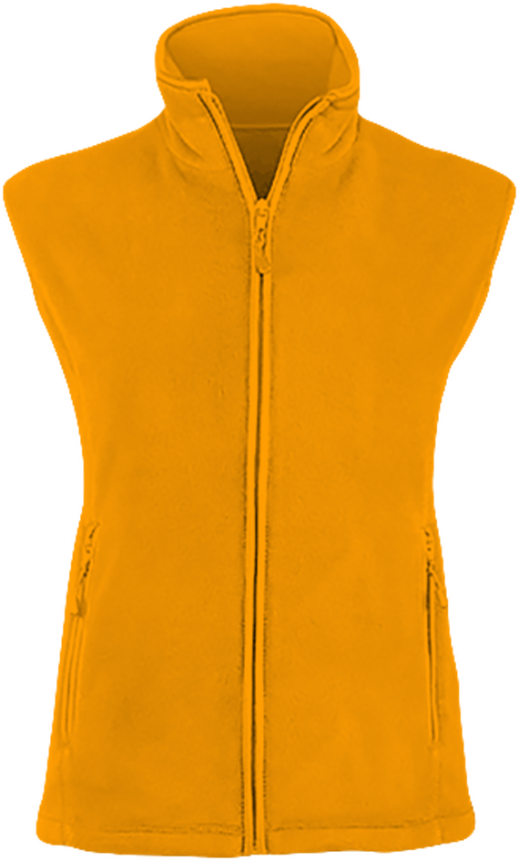 Fleece Jacket Women Sleeveless Orange