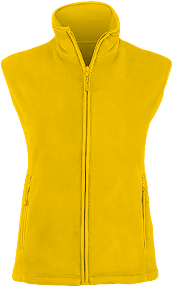 Fleece Jacket Women Sleeveless Yellow