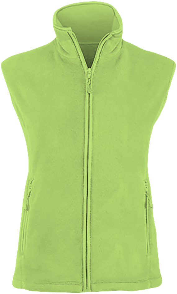 Fleece Jacket Women Sleeveless Lime