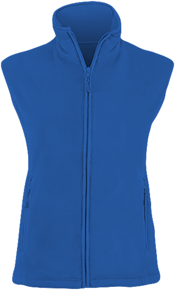 Fleece Jacket Women Sleeveless Royal Blue