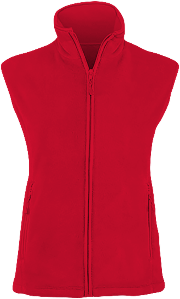 Fleece Jacket Women Sleeveless Red