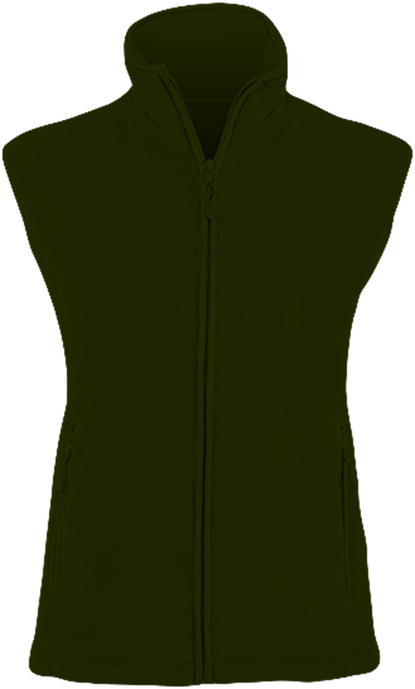 Fleece Jacket Women Sleeveless Forest Green