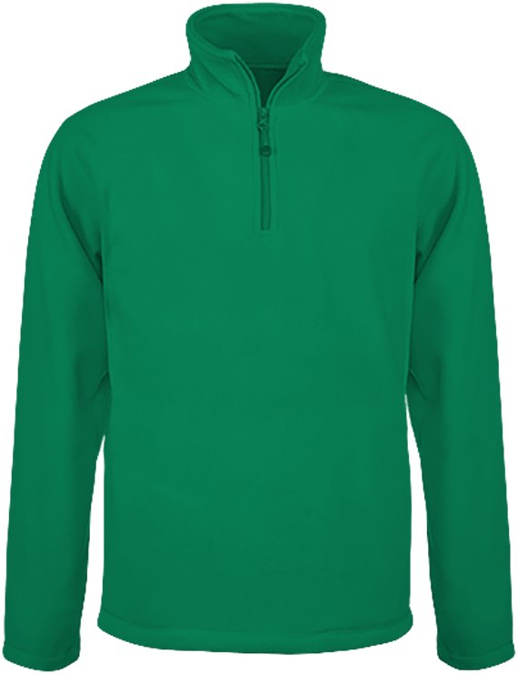 Customizable Microfleece With Zip Collar On Tunetoo Kelly Green