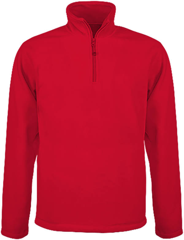 Customizable Microfleece With Zip Collar On Tunetoo Red