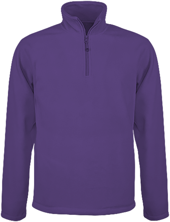 Customizable Microfleece With Zip Collar On Tunetoo Purple