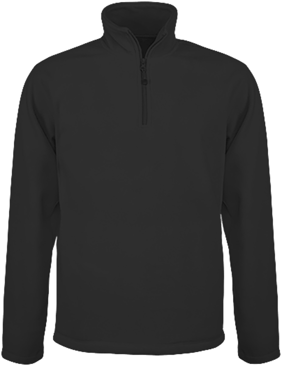 Customizable Microfleece With Zip Collar On Tunetoo Black