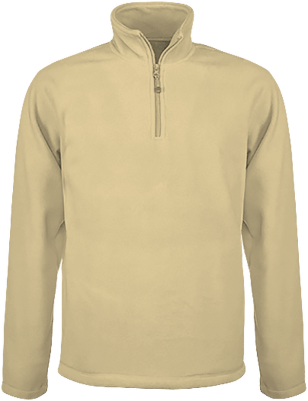 Customizable Microfleece With Zip Collar On Tunetoo Beige