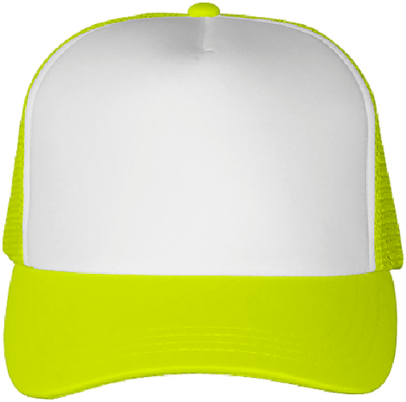 Casquette Trucker 5 Panneaux  White / Fluorescent Yellow